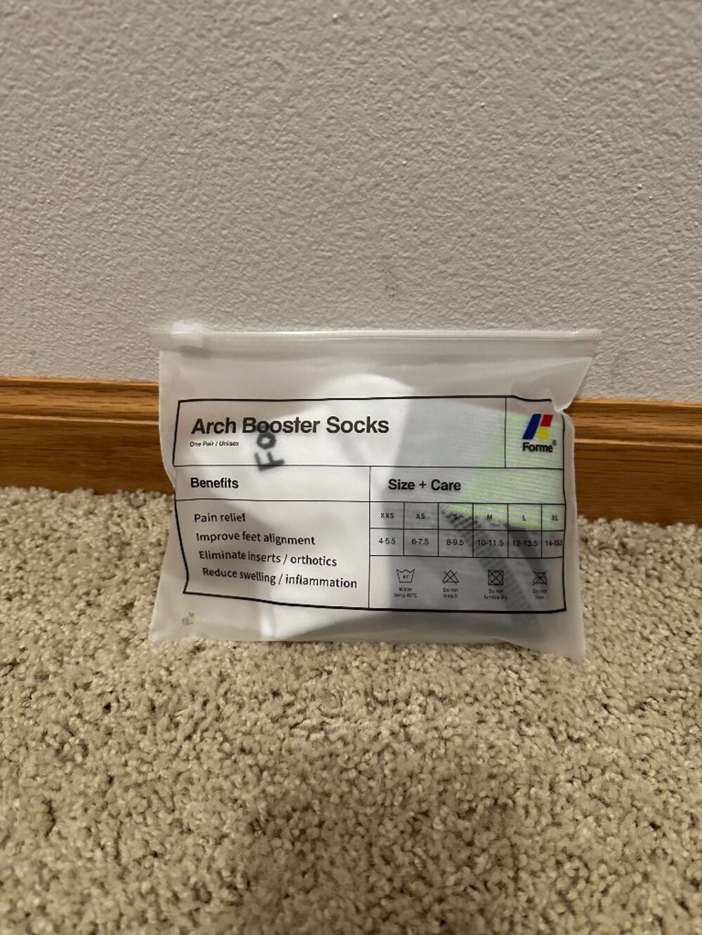 Forme Arch Booster Sock Size Large NWT